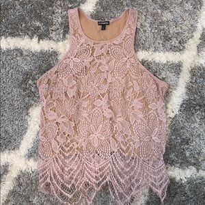 Pink lace tank